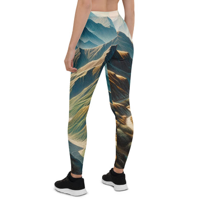 Berglandschaft: Acrylgemälde mit hervorgehobenem Pfad - Leggings (All-Over Print) berge xxx yyy zzz