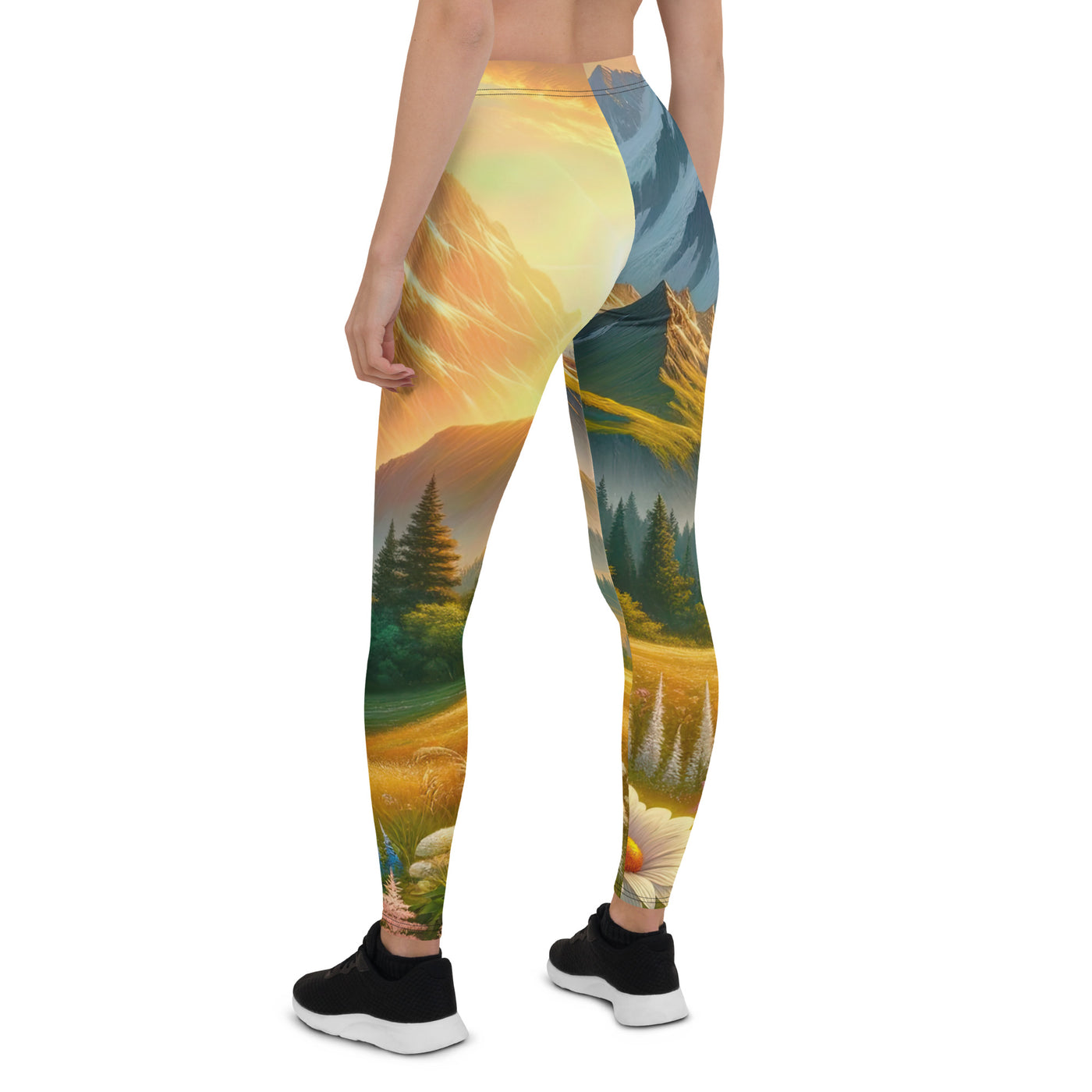 Heitere Alpenschönheit: Schneeberge und Wildblumenwiesen - Leggings (All-Over Print) berge xxx yyy zzz