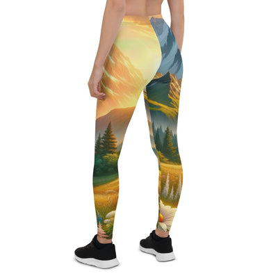 Heitere Alpenschönheit: Schneeberge und Wildblumenwiesen - Leggings (All-Over Print) berge xxx yyy zzz