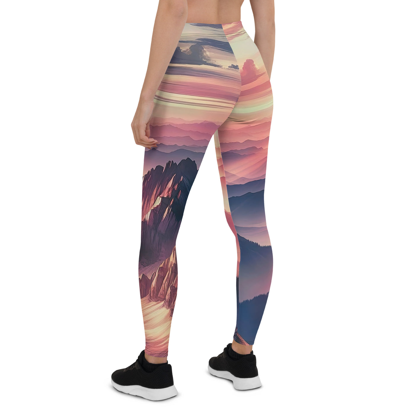 Schöne Berge bei Sonnenaufgang: Malerei in Pastelltönen - Leggings (All-Over Print) berge xxx yyy zzz