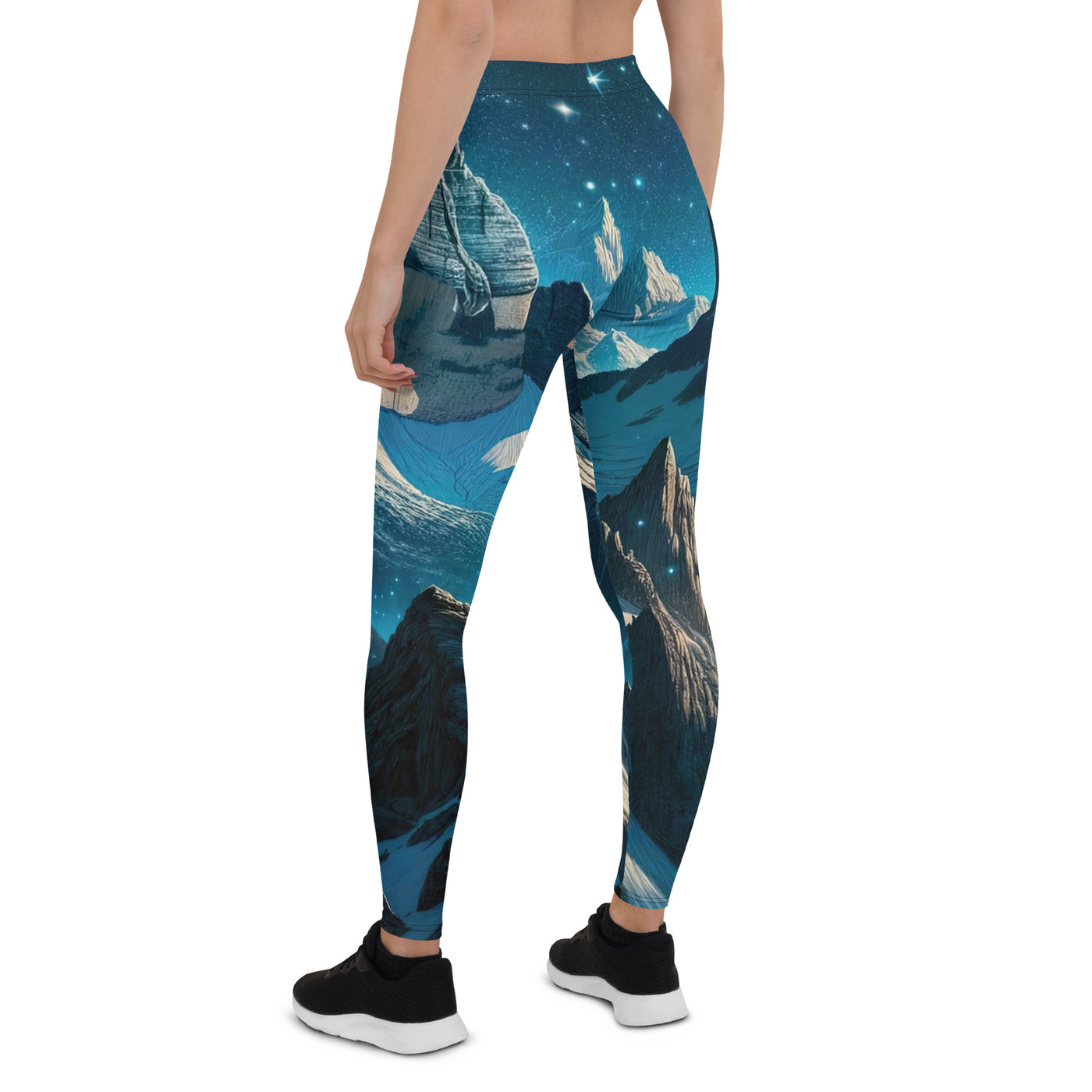 Fuchs in Alpennacht: Digitale Kunst der eisigen Berge im Mondlicht - Leggings (All-Over Print) camping xxx yyy zzz