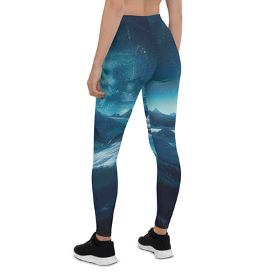 Winterabend in den Bergen: Digitale Kunst mit Sternenhimmel - Leggings (All-Over Print) berge xxx yyy zzz