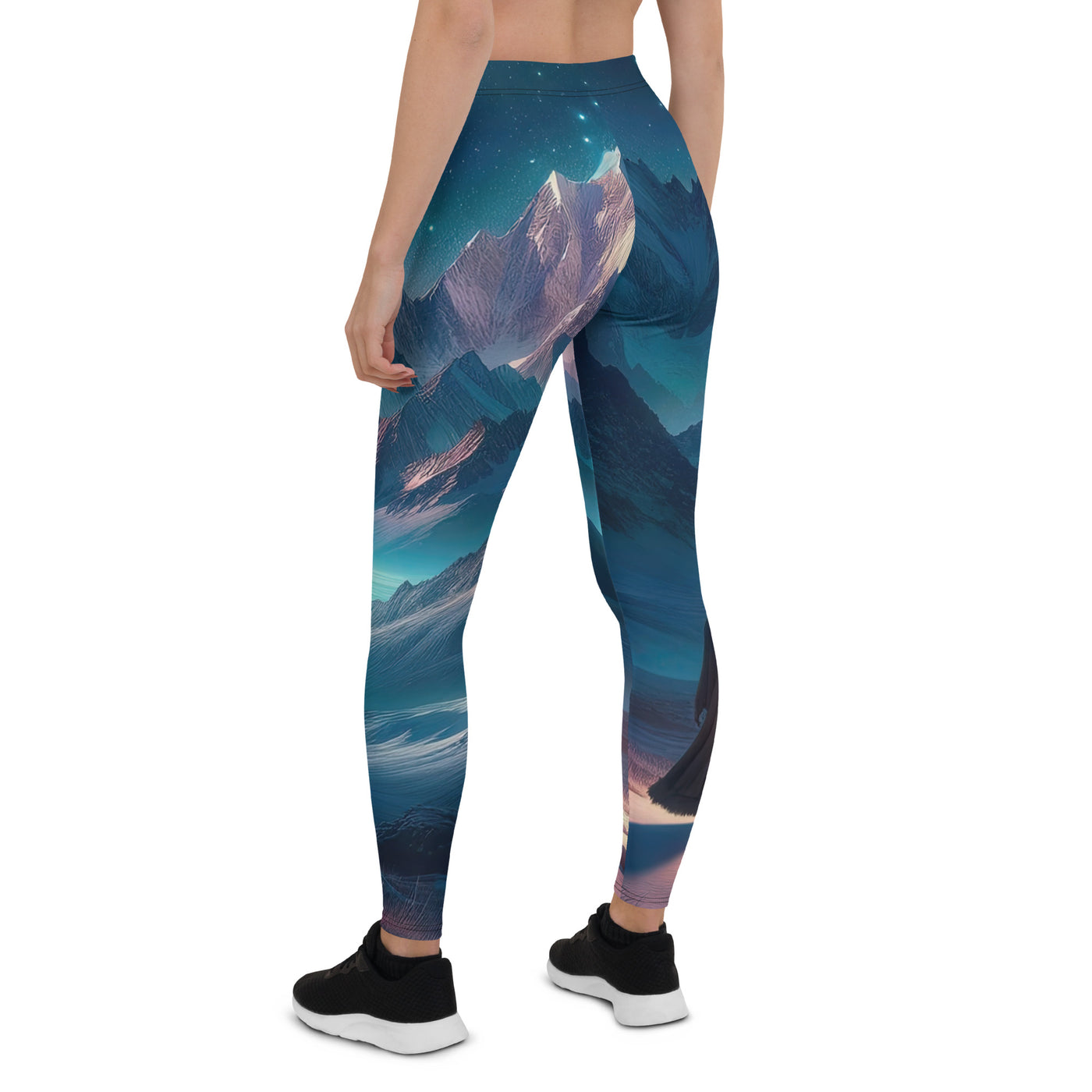 Stille Alpennacht: Digitale Kunst mit Gipfeln und Sternenteppich - Leggings (All-Over Print) wandern xxx yyy zzz