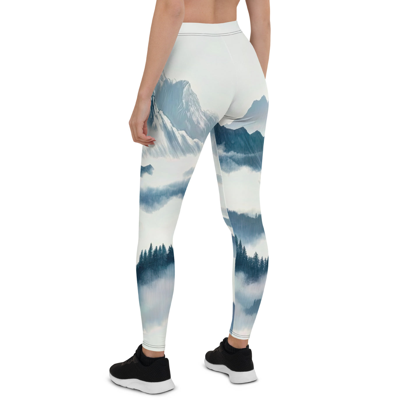 Nebeliger Alpenmorgen-Essenz, verdeckte Täler und Wälder - Leggings (All-Over Print) berge xxx yyy zzz