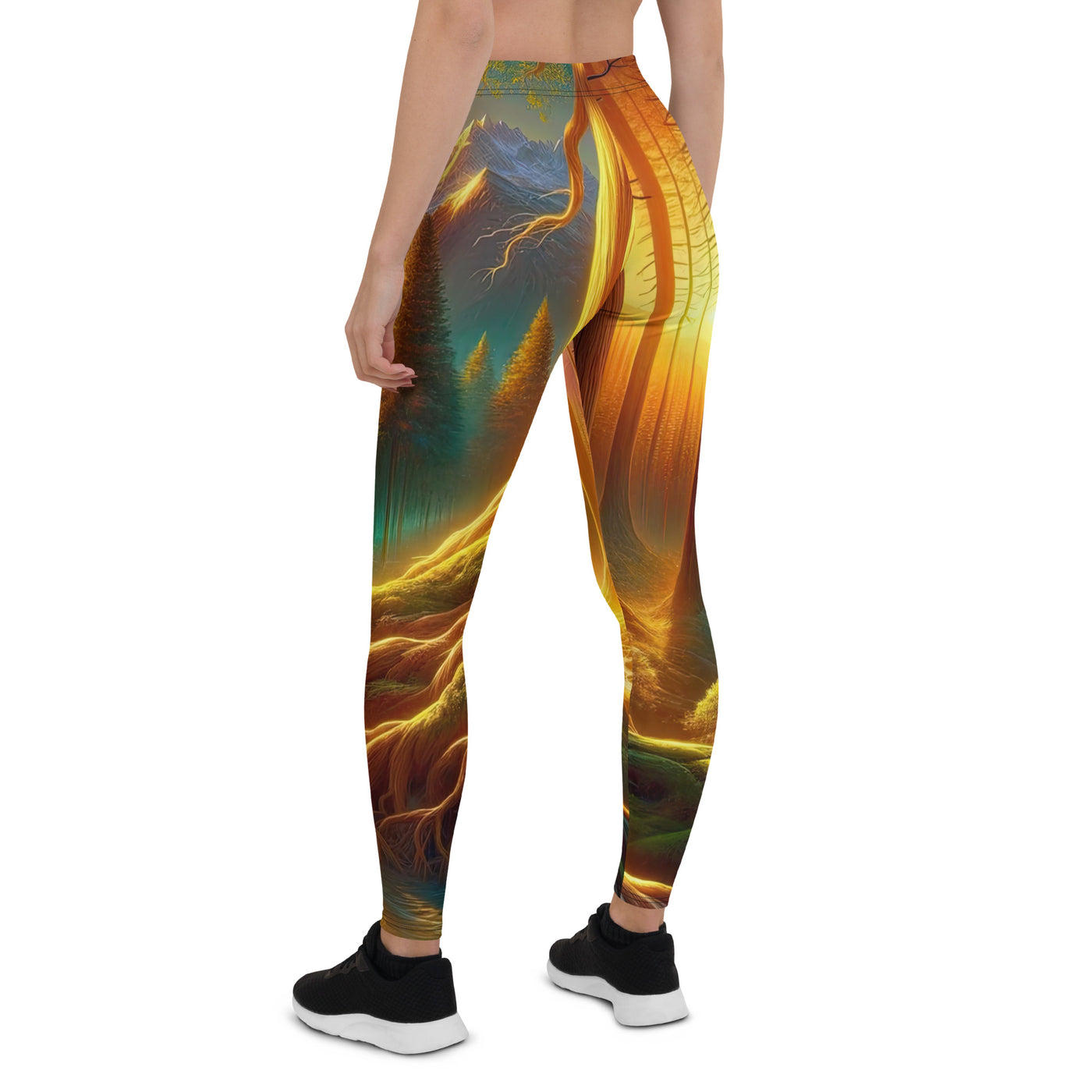 Golden-Stunde Alpenwald, Sonnenlicht durch Blätterdach - Leggings (All-Over Print) camping xxx yyy zzz