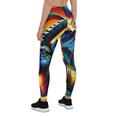 Digitale Kunst der Alpen, Landschaft mit wirbelnden, abstrakten Formen - Leggings (All-Over Print) berge xxx yyy zzz