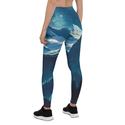 Legendäre Alpennacht, Mondlicht-Berge unter Sternenhimmel - Leggings (All-Over Print) berge xxx yyy zzz