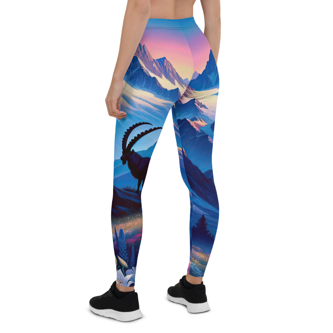 Steinbock bei Dämmerung in den Alpen, sonnengeküsste Schneegipfel - Leggings (All-Over Print) berge xxx yyy zzz