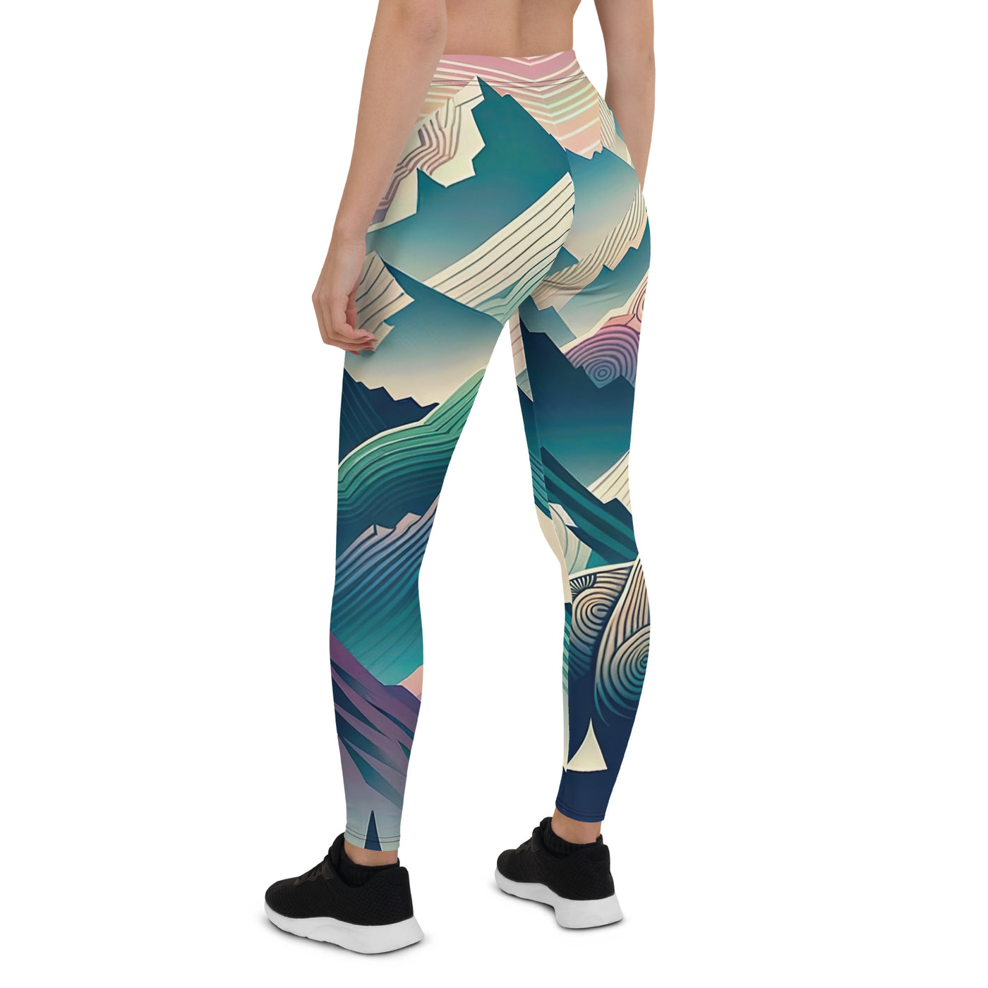 Bär im Panoramablick der Alpen, moderne Kunst-Gebirgsschichten - Leggings (All-Over Print) camping xxx yyy zzz