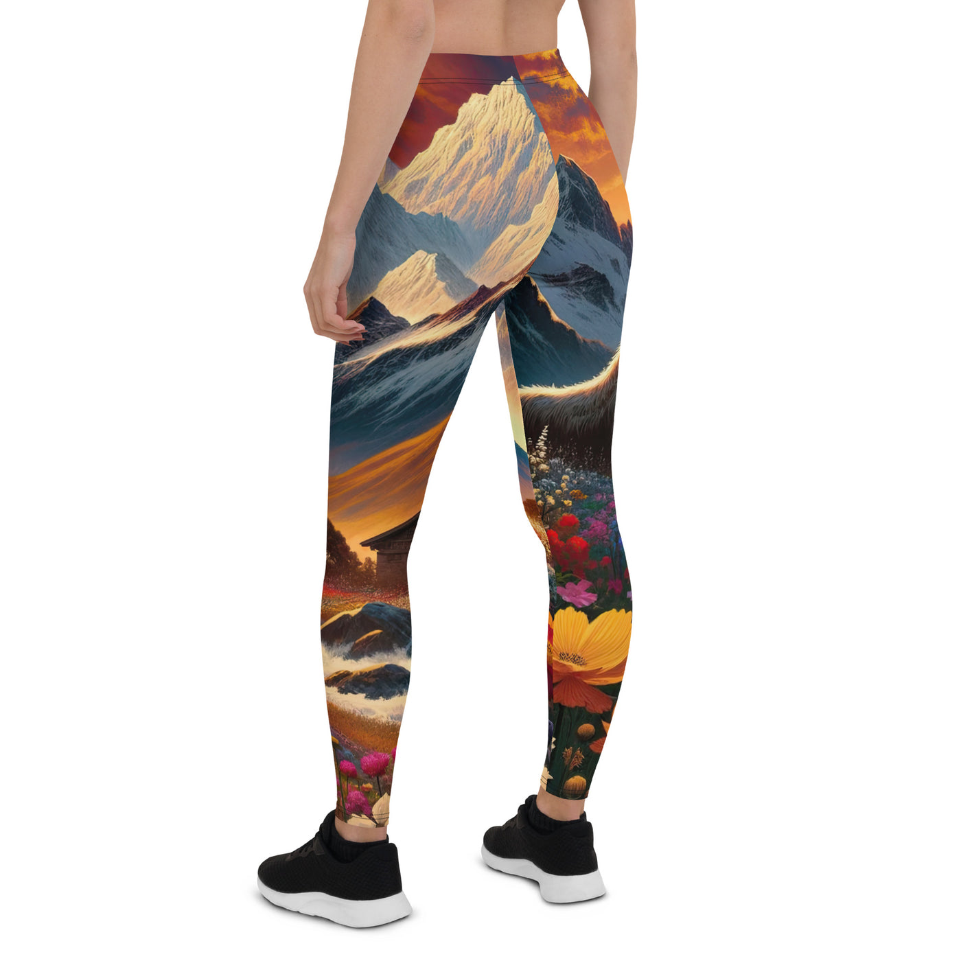 Magischer Alpenabend mit Hochlandkuh und goldener Sonnenkulisse - Leggings (All-Over Print) berge xxx yyy zzz