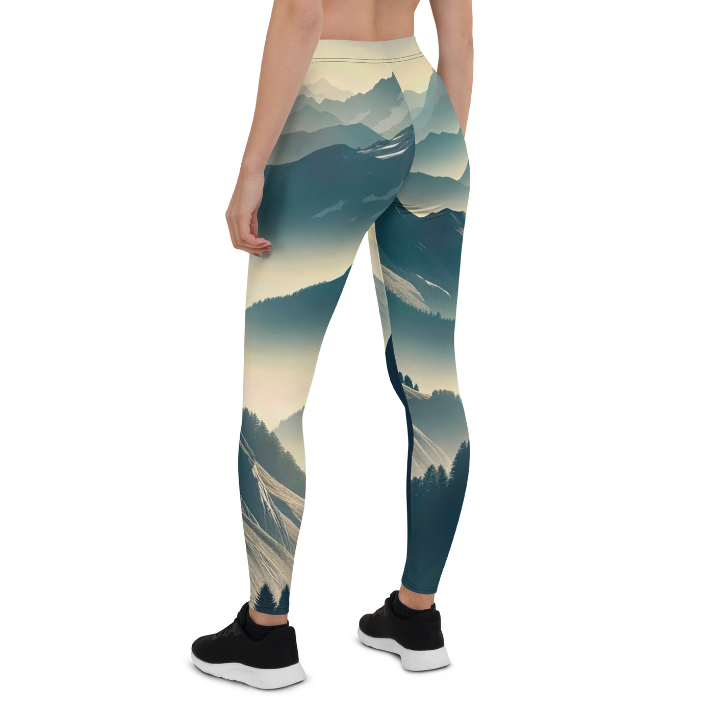 Morgendlicher Steinbock auf Alpengipfel, steile Berghänge - Leggings (All-Over Print) berge xxx yyy zzz