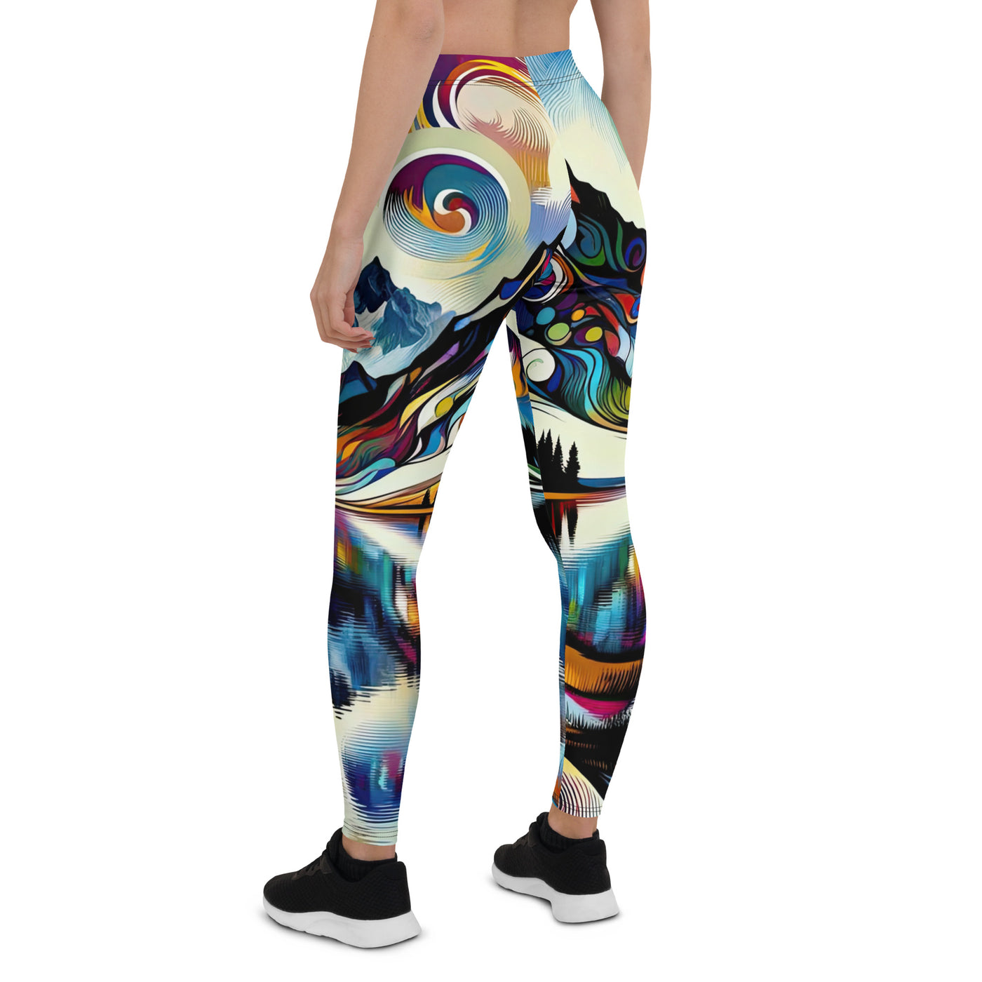 Alpensee im Zentrum eines abstrakt-expressionistischen Alpen-Kunstwerks - Leggings (All-Over Print) berge xxx yyy zzz