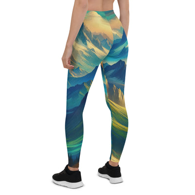 Atemberaubende alpine Komposition mit majestätischen Gipfeln und Tälern - Leggings (All-Over Print) berge xxx yyy zzz