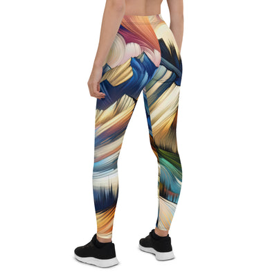 Alpen in abstrakter Expressionismus-Manier, wilde Pinselstriche - Leggings (All-Over Print) berge xxx yyy zzz