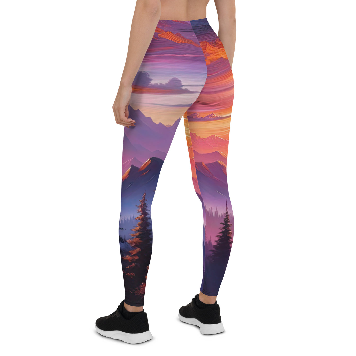 Ölgemälde der Alpenlandschaft im ätherischen Sonnenuntergang, himmlische Farbtöne - Leggings (All-Over Print) berge xxx yyy zzz