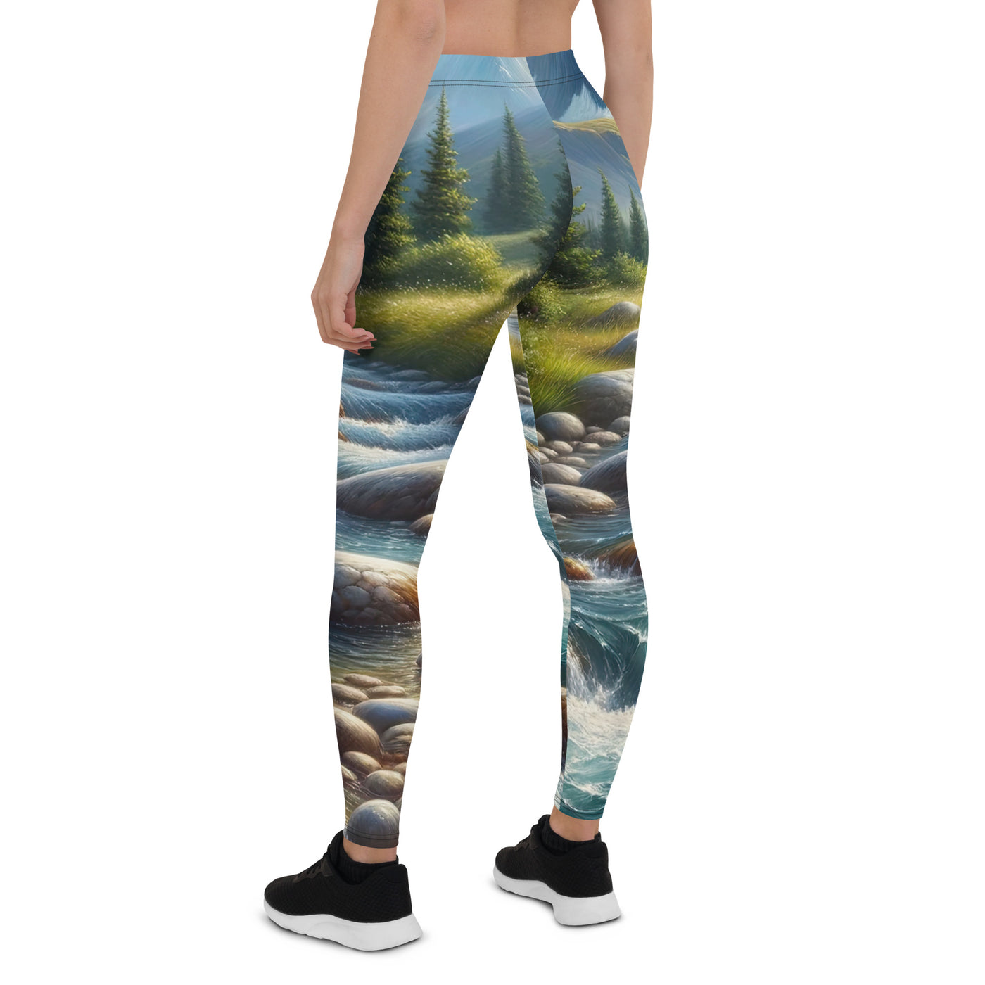 Ölgemälde eines Gebirgsbachs durch felsige Landschaft - Leggings (All-Over Print) berge xxx yyy zzz