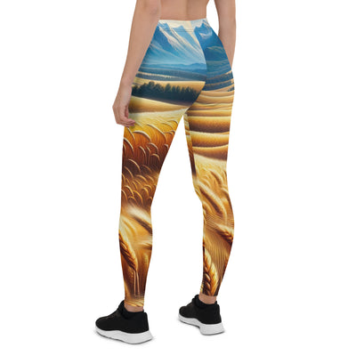 Ölgemälde eines weiten bayerischen Weizenfeldes, golden im Wind (TR) - Leggings (All-Over Print) xxx yyy zzz