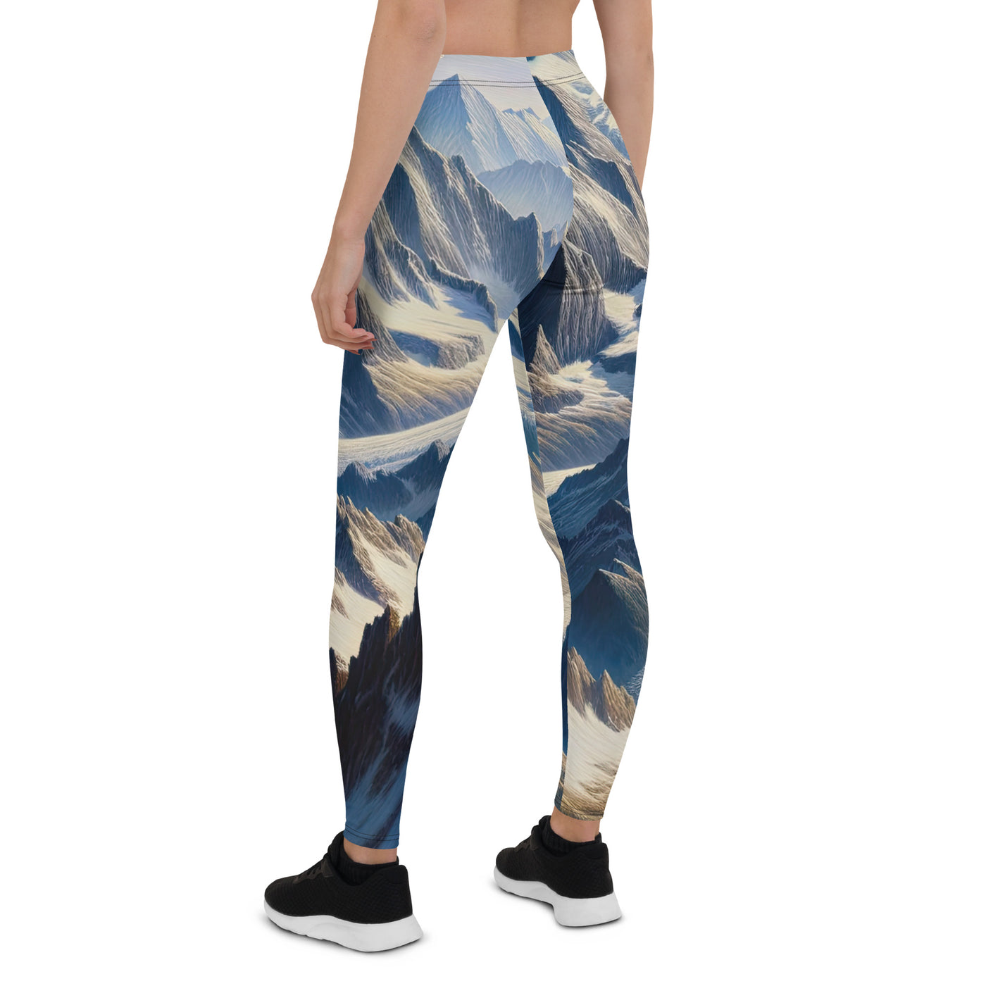 Ölgemälde der Alpen mit hervorgehobenen zerklüfteten Geländen im Licht und Schatten - Leggings (All-Over Print) berge xxx yyy zzz