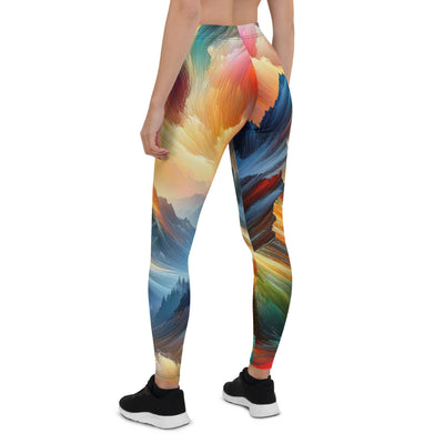 Lebendige abstrakte Alpendarstellung in populärem Kunststil - Leggings (All-Over Print) berge xxx yyy zzz