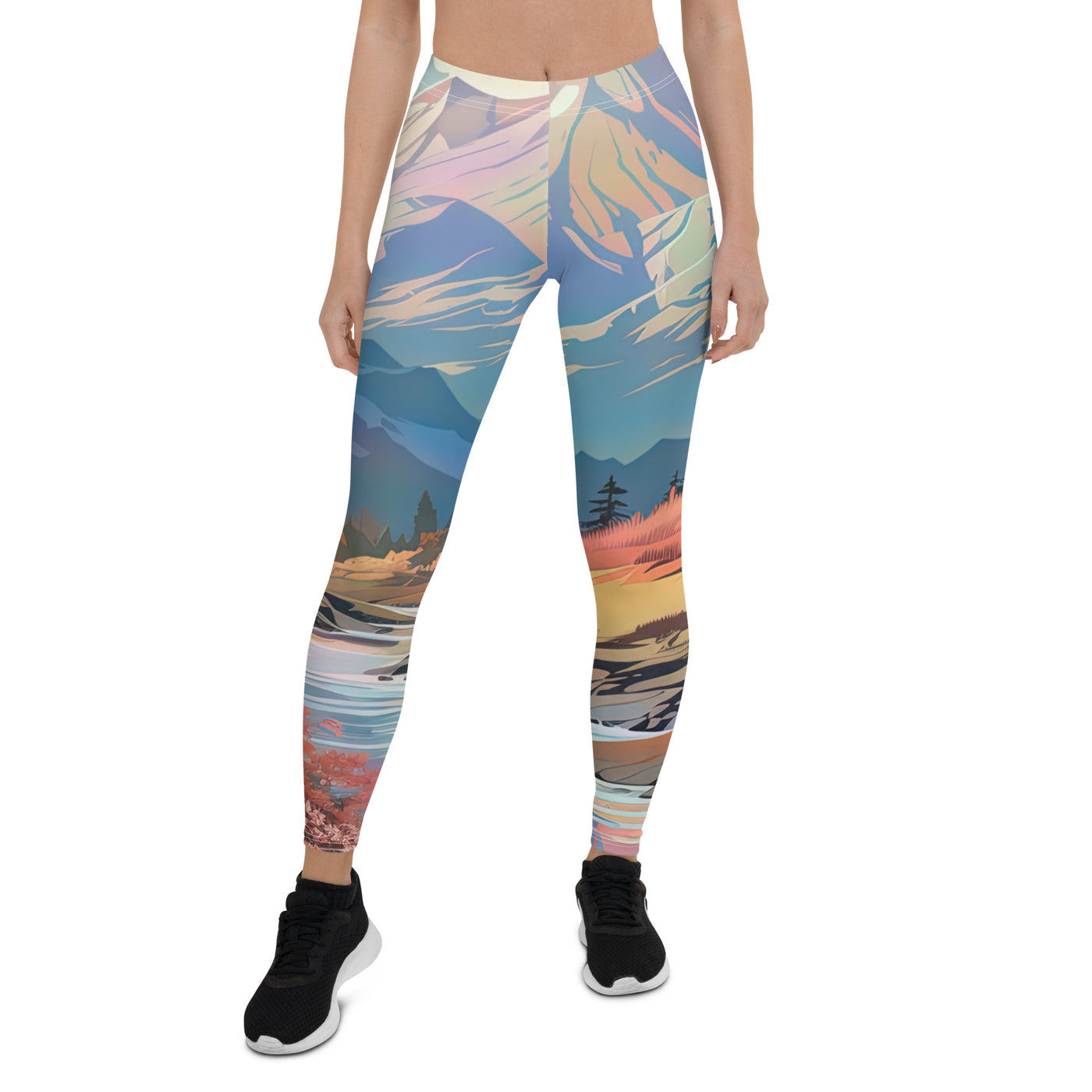 Berge. Fluss und Blumen - Malerei - Leggings (All-Over Print) berge xxx XL