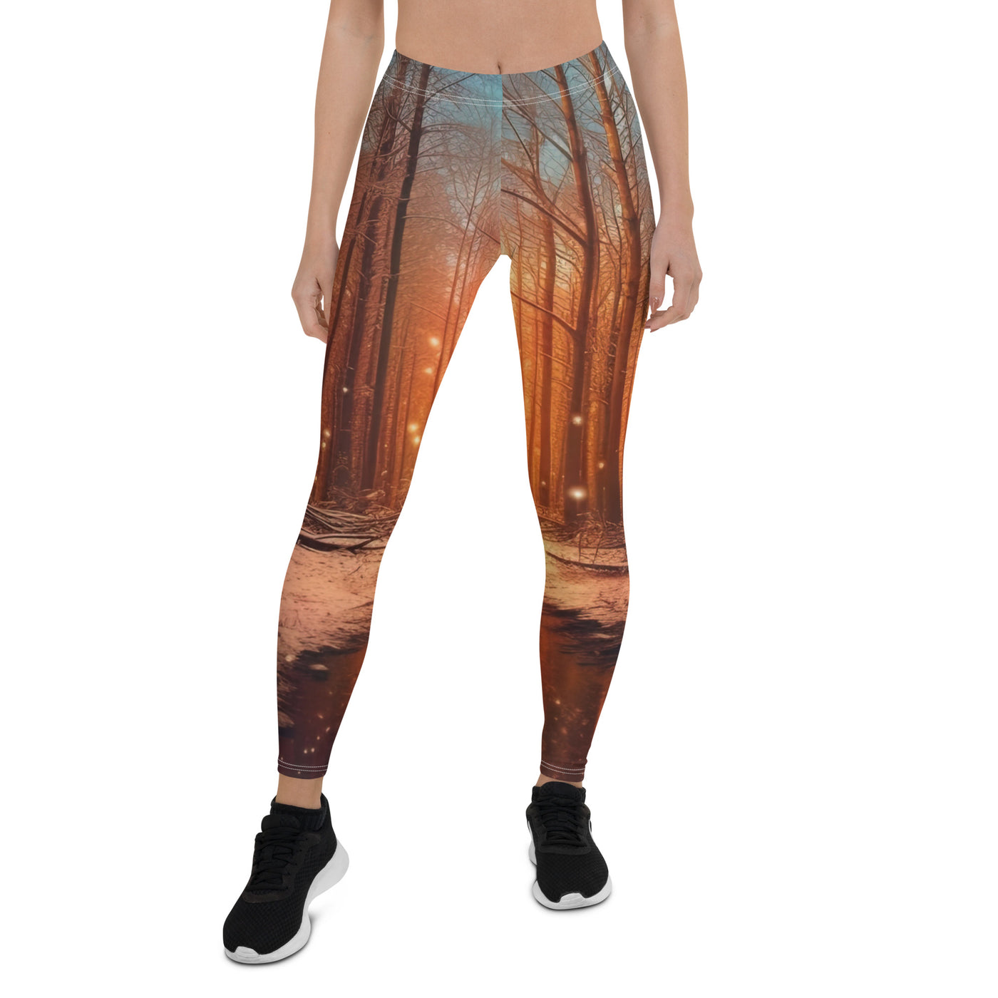 Bäume im Winter, Schnee, Sonnenaufgang und Fluss - Leggings (All-Over Print) camping xxx XL