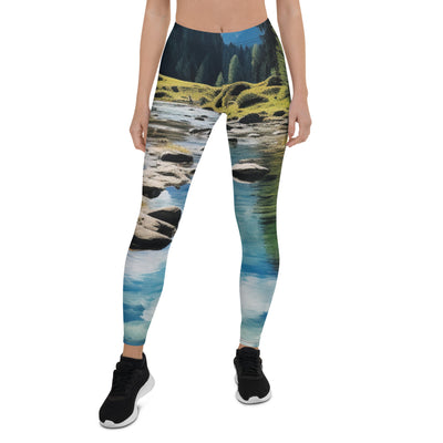 Österreichische Alpen und steiniger Bach - Leggings (All-Over Print) berge xxx XL