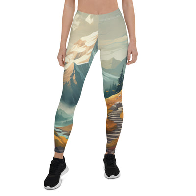 Berge, Wald und Wanderweg - Malerei - Leggings (All-Over Print) berge xxx XL