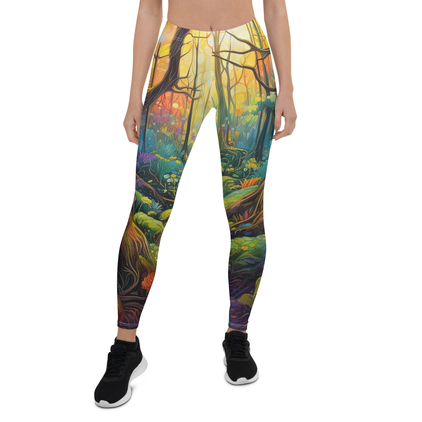 Wald und Wanderweg - Bunte, farbenfrohe Malerei - Leggings (All-Over Print) camping xxx XL