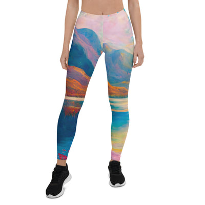 Berglandschaft und Bergsee - Farbige Ölmalerei - Leggings (All-Over Print) berge xxx XL