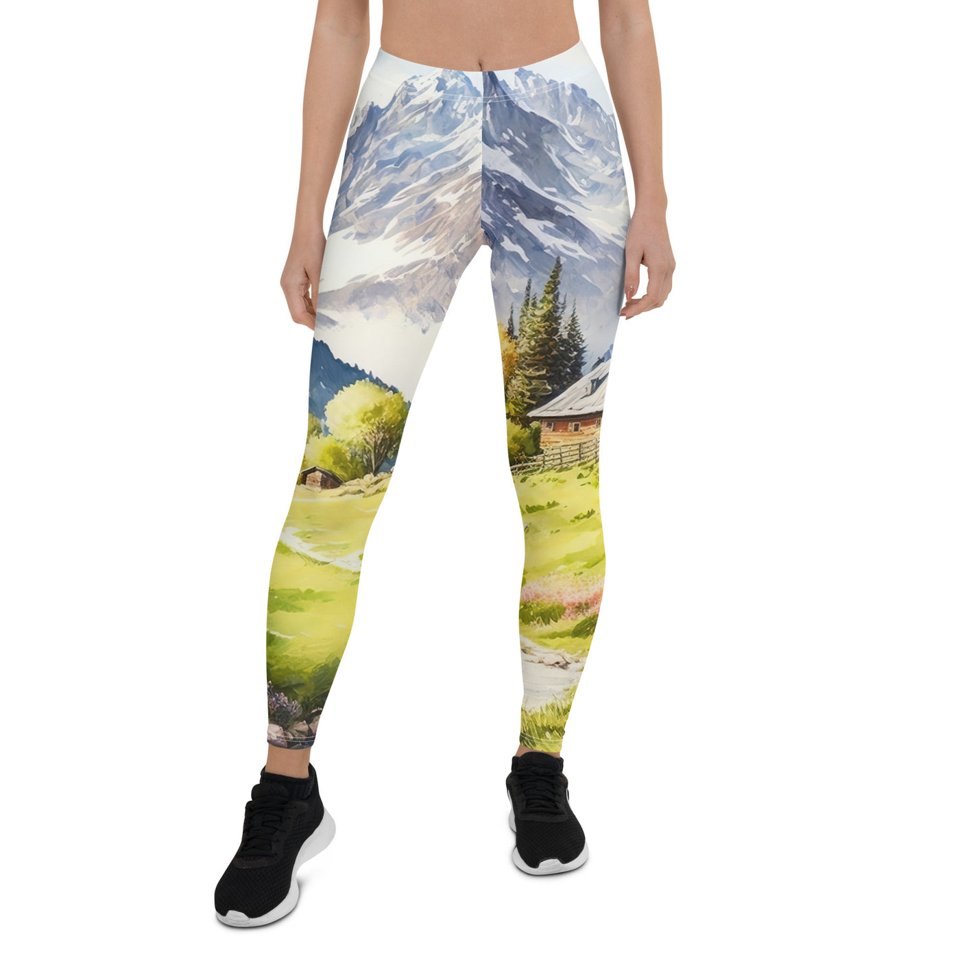 Epische Berge und Berghütte - Landschaftsmalerei - Leggings (All-Over Print) berge xxx XL