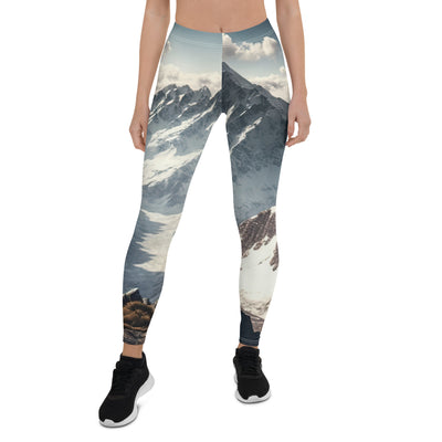 Wanderer auf Berg von hinten - Malerei - Leggings (All-Over Print) berge xxx XL