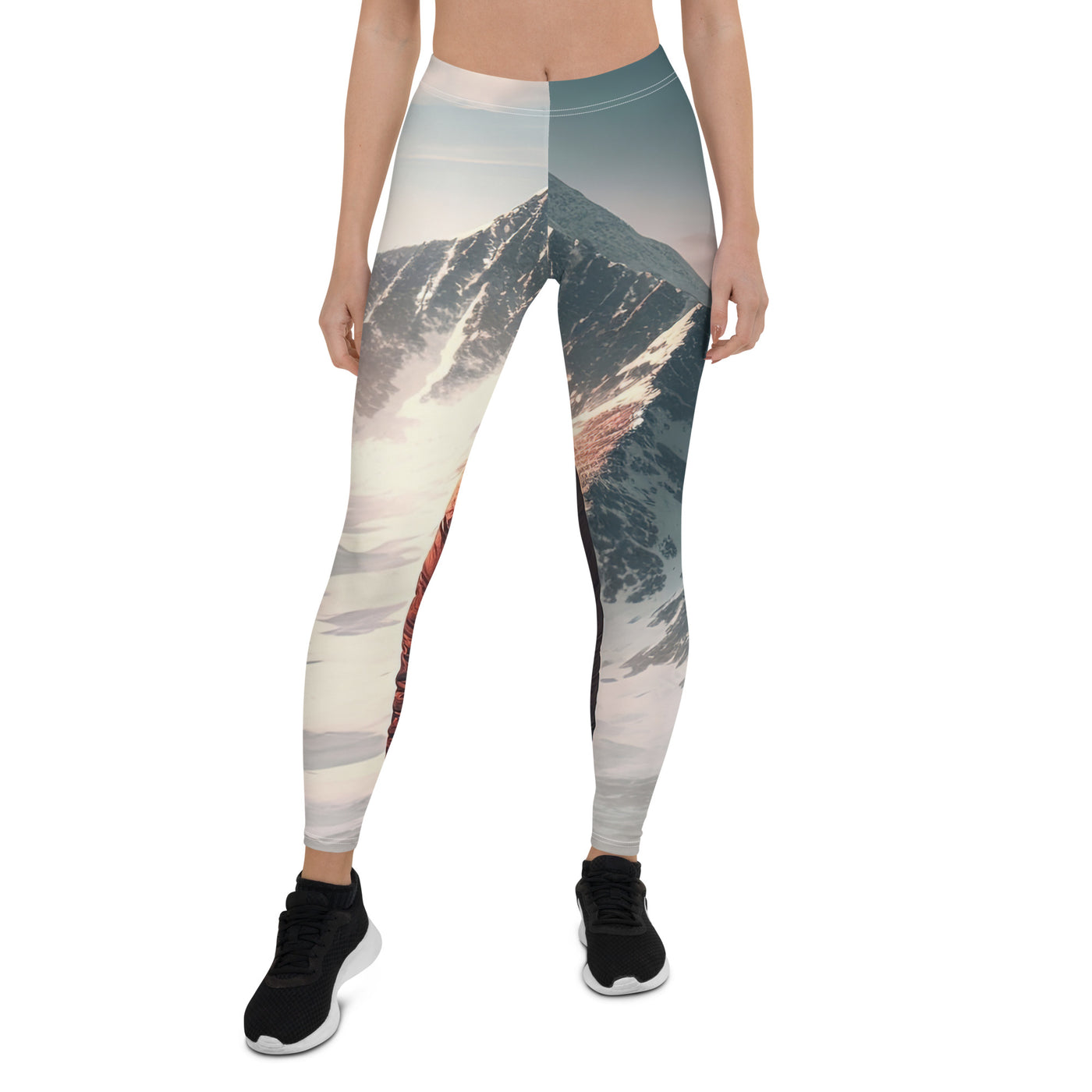 Wanderer von hinten vor einem Berg - Malerei - Leggings (All-Over Print) berge xxx XL