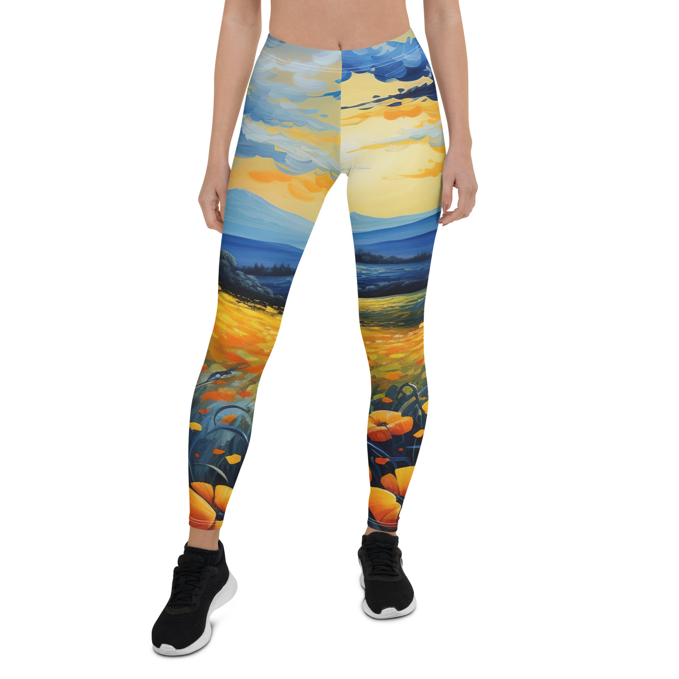 Berglandschaft mit schönen gelben Blumen - Landschaftsmalerei - Leggings (All-Over Print) berge xxx XL