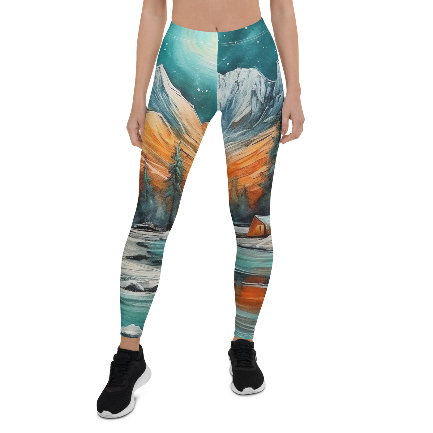 Berglandschaft und Zelte - Nachtstimmung - Landschaftsmalerei - Leggings (All-Over Print) camping xxx XL