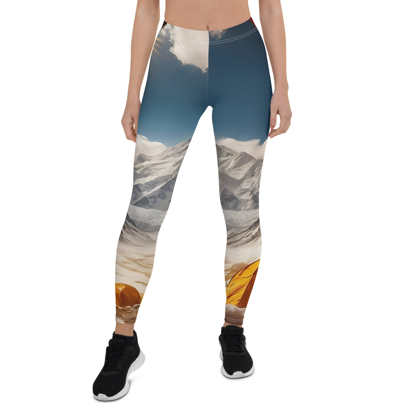 Foto aus dem Zelt - Berge und Zelte im Hintergrund - Tagesaufnahme - Leggings (All-Over Print) camping xxx XL