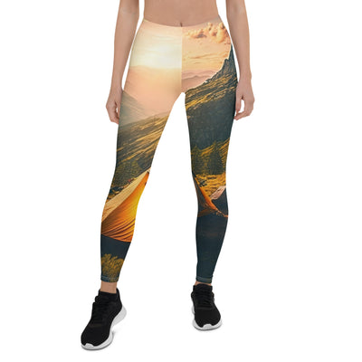 Zelt auf Berg im Sonnenaufgang - Landschafts - Leggings (All-Over Print) camping xxx XL