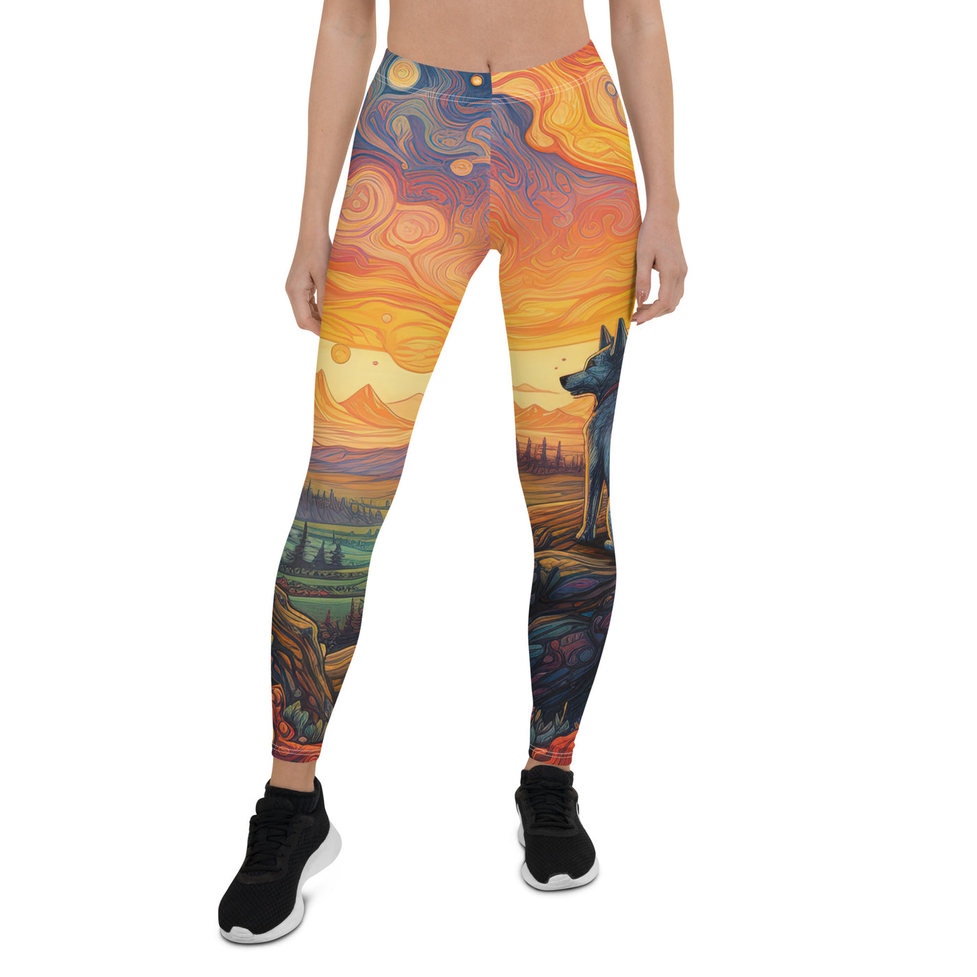 Hund auf Felsen - Epische bunte Landschaft - Malerei - Leggings (All-Over Print) camping xxx XL