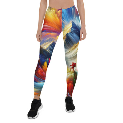 Alpen im Farbsturm mit erleuchtetem Wanderer - Abstrakt - Leggings (All-Over Print) wandern xxx yyy zzz XL