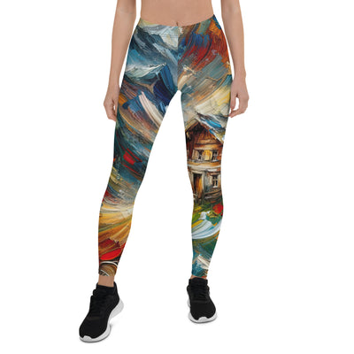 Expressionistisches Farbchaos der Alpen und Schönheit der Berge - Abstrakt - Leggings (All-Over Print) berge xxx yyy zzz XL