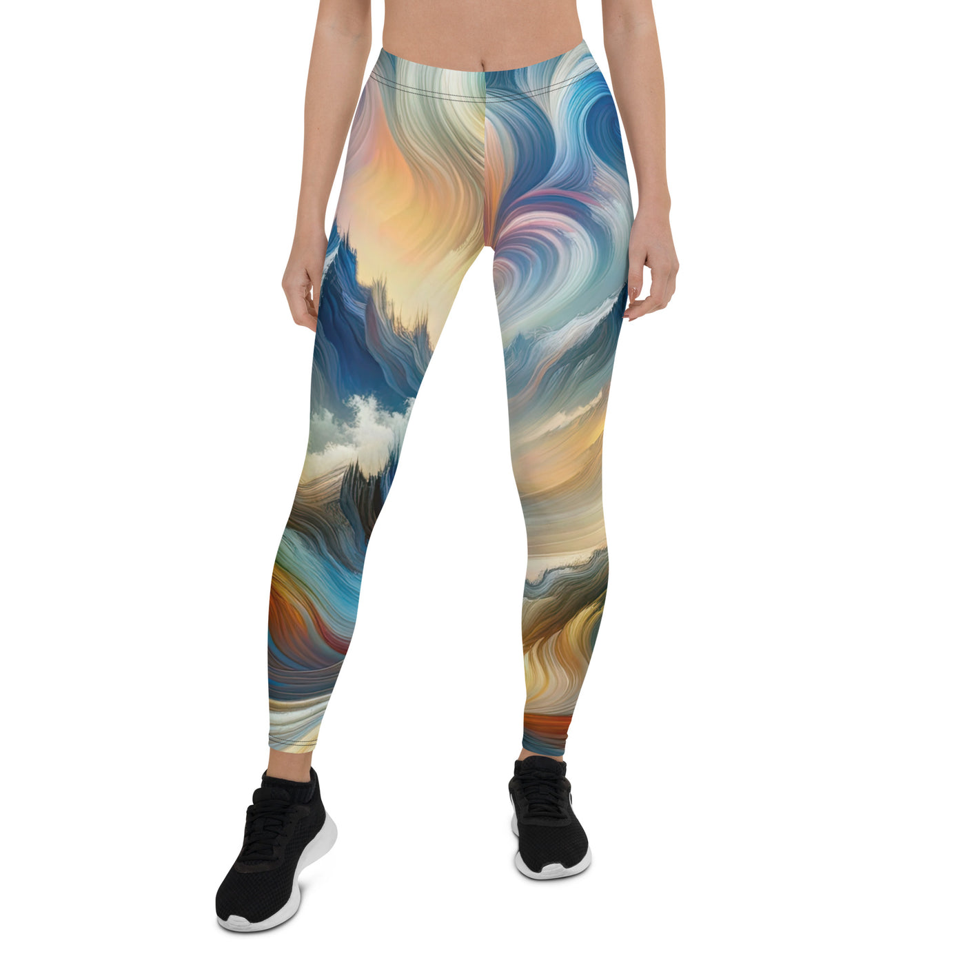 Ätherische schöne Alpen in lebendigen Farbwirbeln - Abstrakte Berge - Leggings (All-Over Print) berge xxx yyy zzz XL