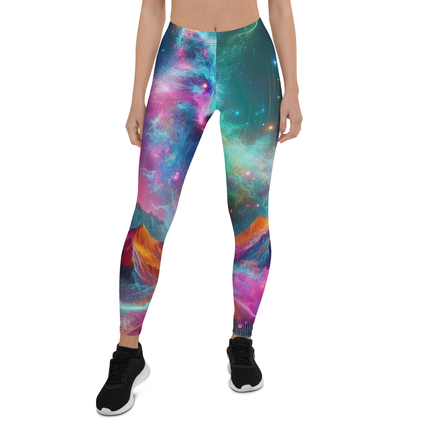 Alpen und Wolf: Lebendige Farben und schimmernde Lichtpartikel (AN) - Leggings (All-Over Print) xxx yyy zzz XL