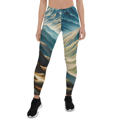 Berglandschaft: Acrylgemälde mit hervorgehobenem Pfad - Leggings (All-Over Print) berge xxx yyy zzz XL