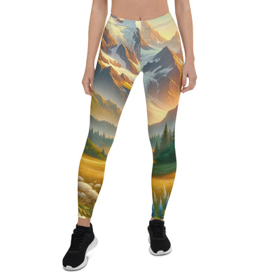 Heitere Alpenschönheit: Schneeberge und Wildblumenwiesen - Leggings (All-Over Print) berge xxx yyy zzz XL