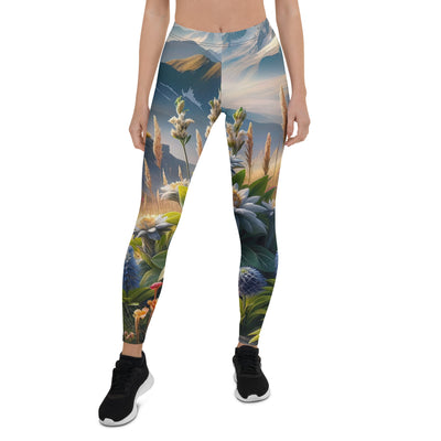 Alpine Flora: Digitales Kunstwerk mit lebendigen Blumen - Leggings (All-Over Print) berge xxx yyy zzz XL