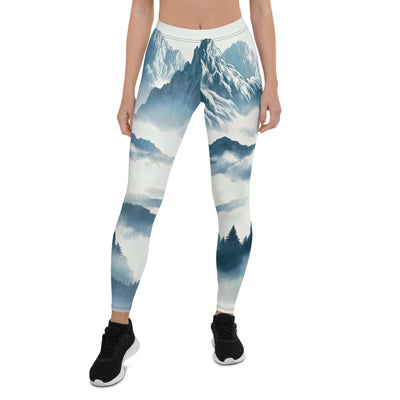 Nebeliger Alpenmorgen-Essenz, verdeckte Täler und Wälder - Leggings (All-Over Print) berge xxx yyy zzz XL