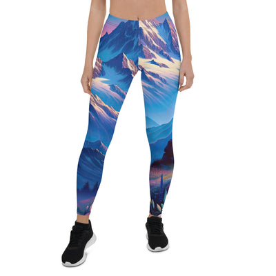 Steinbock bei Dämmerung in den Alpen, sonnengeküsste Schneegipfel - Leggings (All-Over Print) berge xxx yyy zzz XL