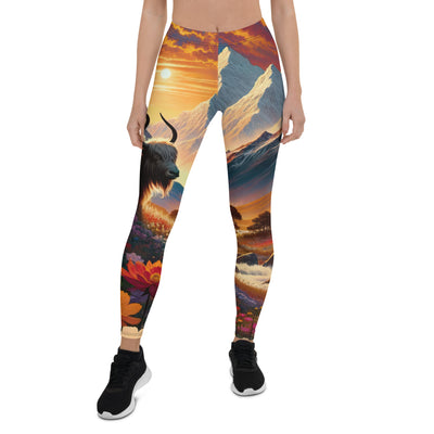 Magischer Alpenabend mit Hochlandkuh und goldener Sonnenkulisse - Leggings (All-Over Print) berge xxx yyy zzz XL