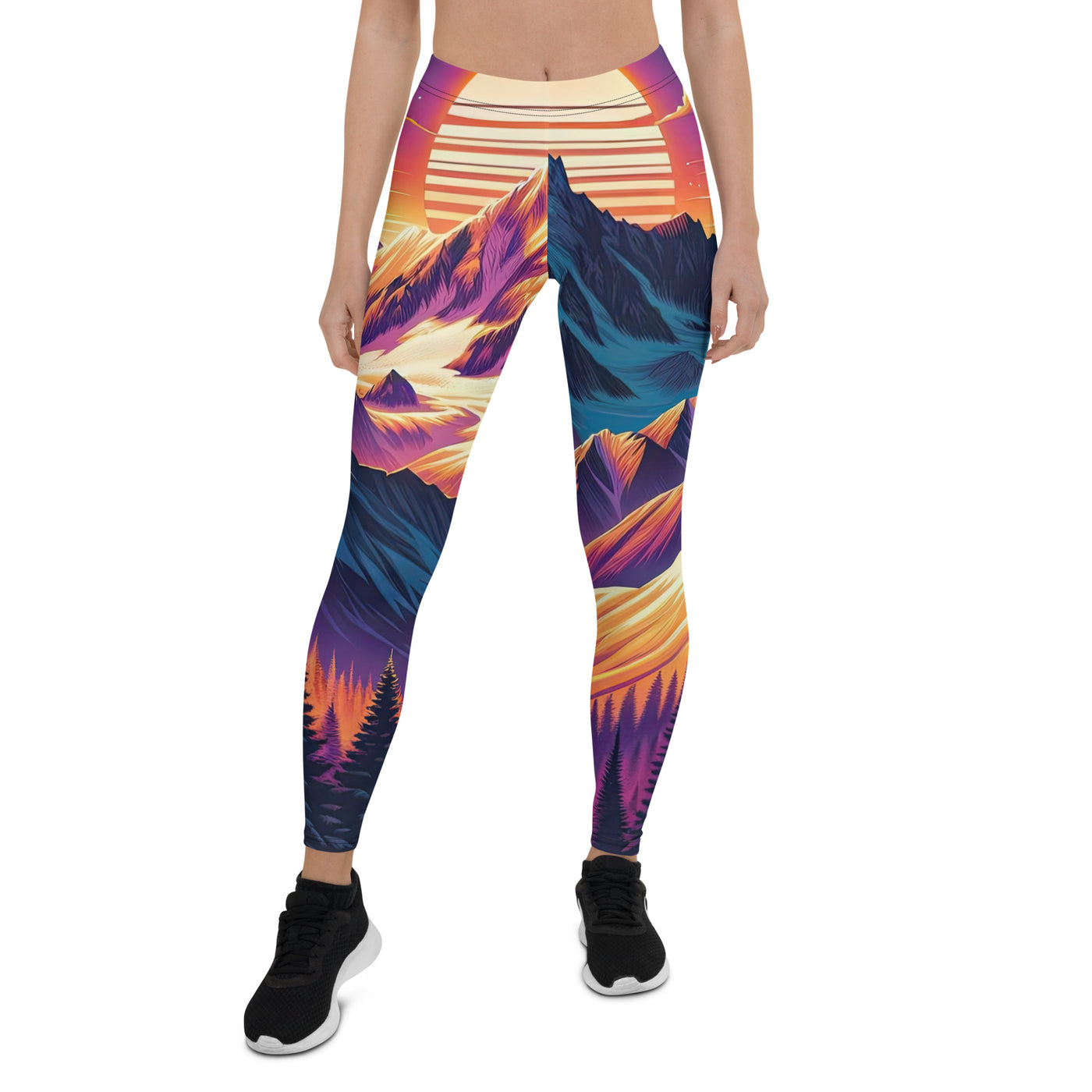 Lebendiger Alpen-Sonnenuntergang, schneebedeckte Gipfel in warmen Tönen - Leggings (All-Over Print) berge xxx yyy zzz XL