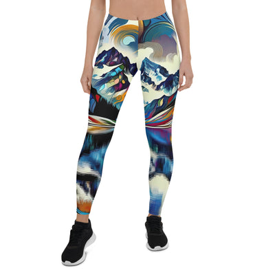 Alpensee im Zentrum eines abstrakt-expressionistischen Alpen-Kunstwerks - Leggings (All-Over Print) berge xxx yyy zzz XL