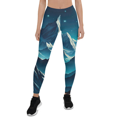 Sternenklare Nacht über den Alpen, Vollmondschein auf Schneegipfeln - Leggings (All-Over Print) berge xxx yyy zzz XL